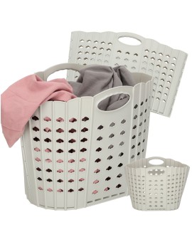 Kosz na zakupy pranie składany organizer łazienkowy z uchwytem szary
