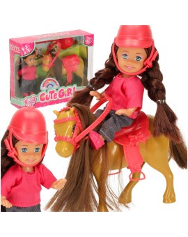 Lalka z konikiem kucykiem dziewczynka zestaw 5 elementów
