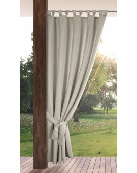 Zasłona beżowa z wodoodpornej tkaniny idealna do ogrodu i na taras 155x260 cm szelki/rzep - GARDEN Eurofirany | Time- 2
