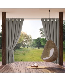 Zasłona srebrna z wodoodpornej tkaniny idealna do ogrodu i na taras 155x220 cm szelki/rzep - GARDEN