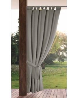 Zasłona srebrna z wodoodpornej tkaniny idealna do ogrodu i na taras 155x220 cm szelki/rzep - GARDEN Eurofirany | Time- 2