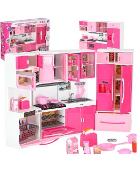 Mebelki dla lalek kuchnia 4 segmenty dźwięki LED 48cm