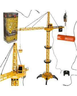 Dźwig Żuraw budowlany zdalnie sterowany  RC z hakiem 4CH 128cm