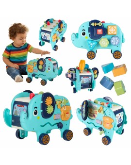 Słonik tablica manipulacyjna montessori wbijak sorter klocki młotek 26cm