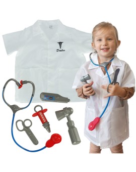 Kostium strój karnawałowy przebranie lekarz strój doktora kitel lekarski zestaw 3-8 lat