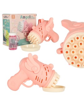 Pistolet do baniek mydlanych bańki mydlane ze skrzydłami różowy