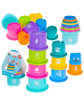 Kubeczki edukacyjne wieża piramida cyfry i owoce