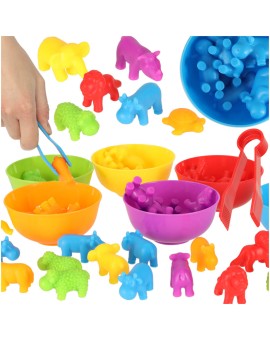 Zwierzęta safari edukacyjne nauka liczenia montessori 36el.