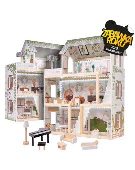 Domek dla lalek drewniany LULILO FLORO boho LED 78cm