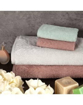 Ręcznik LOREN o ryżowej strukturze i welwetową bordiurą, 500 g/m2 Eurofirany | Time- 7