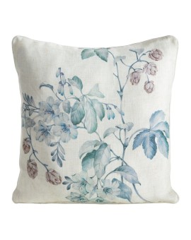 Poszewka na poduszkę 45x45 cm o strukturze lnu z lamówką naturalna, jasnoniebieska LEN