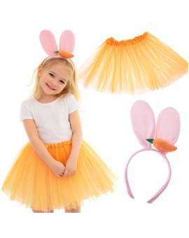Kostium strój karnawałowy króliczek spódniczka tiulowa opaska marchewka