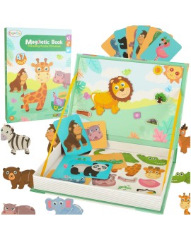 Książeczka magnetyczna układanka puzzle na magnes zwierzęta safari 47el.