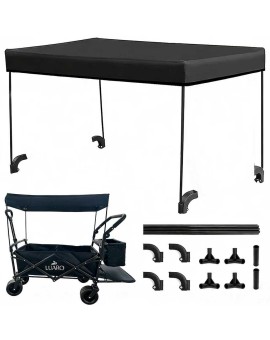 Wózek transportowy LUARO plażowy składany z daszkiem i siatką czarny Kik Sp. z o. o. Sp. k. | Time- 2