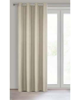 Zasłona ciemnobeżowa z matowej gładkiej tkaniny 140x250 cm przelotka - RITA Eurofirany | Time- 2