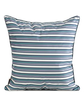 Poszewka na poduszkę 45x45 cm z tkaniny wodoodpornej granatowo, turkusowa idealna na taras oraz balkon z motywem botanicznym GAR