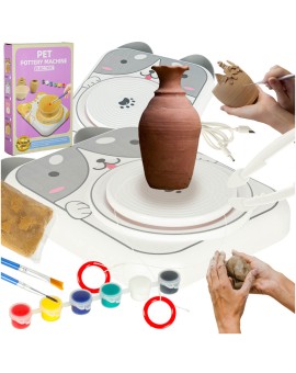 Koło garncarskie zestaw kreatywny glina farby piesek szary