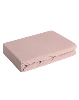 Prześcieradło jersey z gumką 240x220 cm z bawełny kolor pudrowy róż 140 g/m2