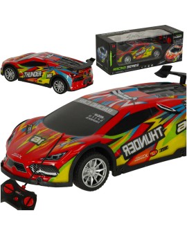 Samochód RC sportowy zdalnie sterowany na pilot auto wyścigowe drift z LED światłami czerwony