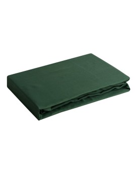 Prześcieradło gładkie z gumką 100x200 cm z satyny bawełnianej kolor ciemnozielone 125 g/m2 NOVA 3