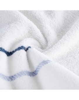 Ręcznik bawełniany frotte NEL z welwetową bordiurą i kontrastującymi paseczkami, 500 g/m2 Eurofirany | Time- 4