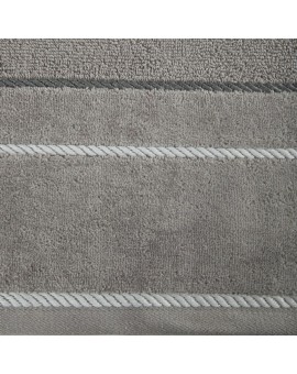 Ręcznik bawełniany frotte NEL z welwetową bordiurą i kontrastującymi paseczkami, 500 g/m2 Eurofirany | Time- 3