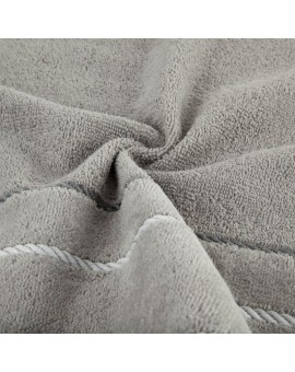 Ręcznik bawełniany frotte NEL z welwetową bordiurą i kontrastującymi paseczkami, 500 g/m2 Eurofirany | Time- 4