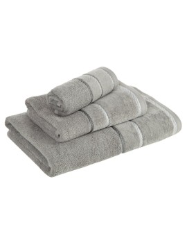 Ręcznik bawełniany frotte NEL z welwetową bordiurą i kontrastującymi paseczkami, 500 g/m2 Eurofirany | Time- 5