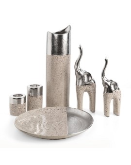 Wazon Dekoracyjny Laila (02) 11 X 11 X 35 Cm Srebrny