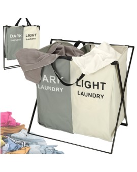 Kosz na pranie segregacja organizer 2 komory