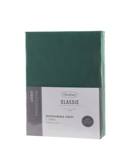 Prześcieradło jersey z gumką 240x220 cm z bawełny kolor ciemnozielony 140 g/m2 Eurofirany | Time- 2