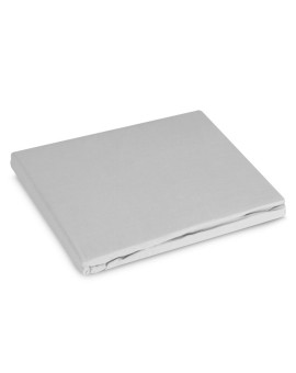 Prześcieradło z gumką 180x200 cm z bawełny kolor jasnoszary 105 g/m2 BASIC