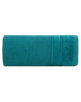 Ręcznik do rąk 30x50 cm bawełniany kolor ciemno turkusowy z kontrastującymi paseczkami 500 g/m2 SIBEL