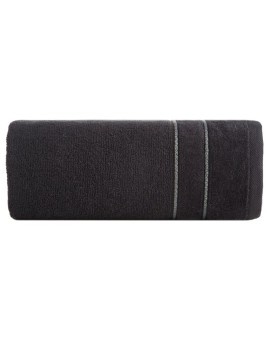 Ręcznik do rąk 30x50 cm bawełniany kolor czarny z kontrastującymi paseczkami 500 g/m2 SIBEL