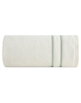 Ręcznik do rąk 30x50 cm bawełniany kolor kremowy z kontrastującymi paseczkami 500 g/m2 SIBEL
