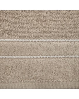 Ręcznik do rąk 30x50 cm bawełniany kolor beżowy z kontrastującymi paseczkami 500 g/m2 SIBEL Eurofirany | Time- 2