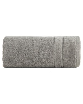 Ręcznik do rąk 30x50 cm bawełniany kolor stalowy z kontrastującymi paseczkami 500 g/m2 SIBEL