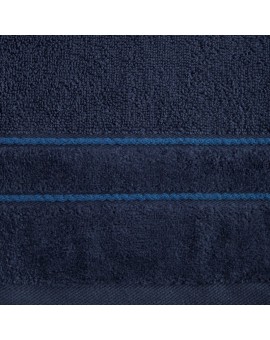 Ręcznik do rąk 30x50 cm bawełniany kolor granatowy z kontrastującymi paseczkami 500 g/m2 SIBEL Eurofirany | Time- 2