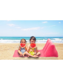 Mata plażowa z dmuchanym oparciem leżak z poduszką różowy Kik Sp. z o. o. Sp. k. | Time- 2