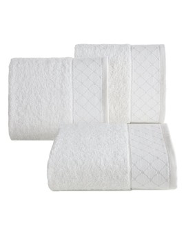 Ręcznik kąpielowy 50x90 cm bawełniany kolor biały z miękką szenilową bordiurą 520 g/m2 MARTHA