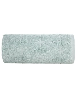 Ręcznik kąpielowy 50x90 cm bawełniany kolor miętowy zdobiony geometrycznym wzorem 500 g/m2 SENDI Eurofirany | Time- 2