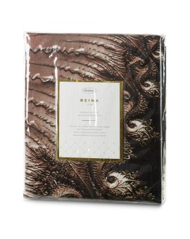 Ekskluzywna pościel 160x200 cm bawełniana kolor brązowy, czarny z nowoczesnym wzorem Reina Line Eurofirany | Time- 2