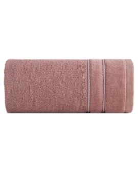 Ręcznik kąpielowy 50x90 cm bawełniany kolor pudrowy z kontrastującymi paseczkami 500 g/m2 SIBEL