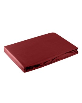 Prześcieradło gładkie z gumką 220x200 cm z satyny bawełnianej kolor czerwony 125 g/m2 NOVA 3