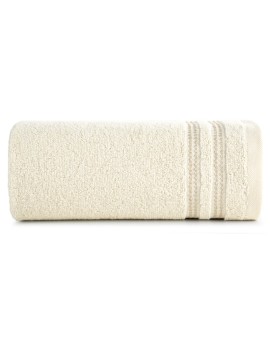 Ręcznik do rąk 30x50 cm bawełniany kolor kremowy z subtelną bordiurą w paseczki 500 g/m2 ALLY Eurofirany | Time- 2