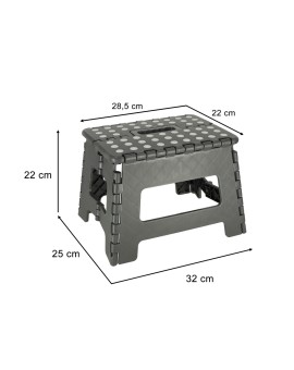 Stołek taboret składany antypoślizgowy 22cm ciemny szary Kik Sp. z o. o. Sp. k. | Time- 2