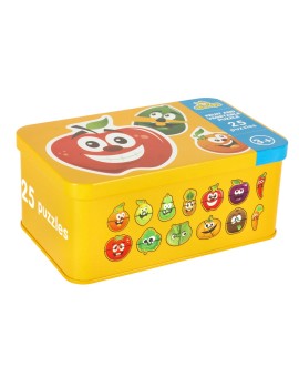 Puzzle dla dzieci układanka w puszce owoce warzywa 50 puzzli 25 obrazków
