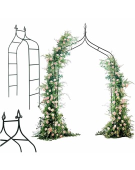 Pergola ogrodowa LUARO metalowa łuk z grotami na róże kwiaty pnącza 265 cm