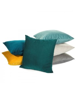 Poszewka na poduszkę 45x45 cm welwetowa stalowa z drobnym strukturalnym wzorem MILO Eurofirany | Time- 2