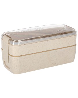 Lunch box śniadaniówka pudełko śniadaniowe z przegródkami dzielone 750ml beżowe Kik Sp. z o. o. Sp. k. | Time- 2